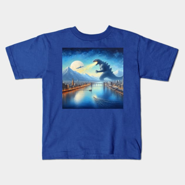 Godzilla Art . Kids T-Shirt by Canadaman99
